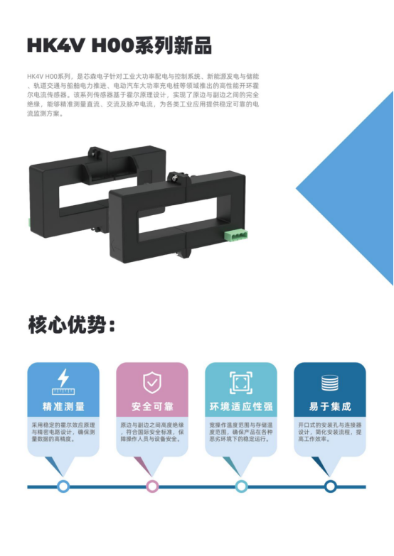 开口式电流采样传感器：HK4V H00，便捷安装，简化工业系统集成